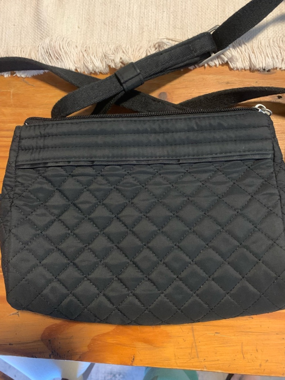 Travelon Quilted Crossbody Shoulder Bag in Black - Lightweight Everyday Tote